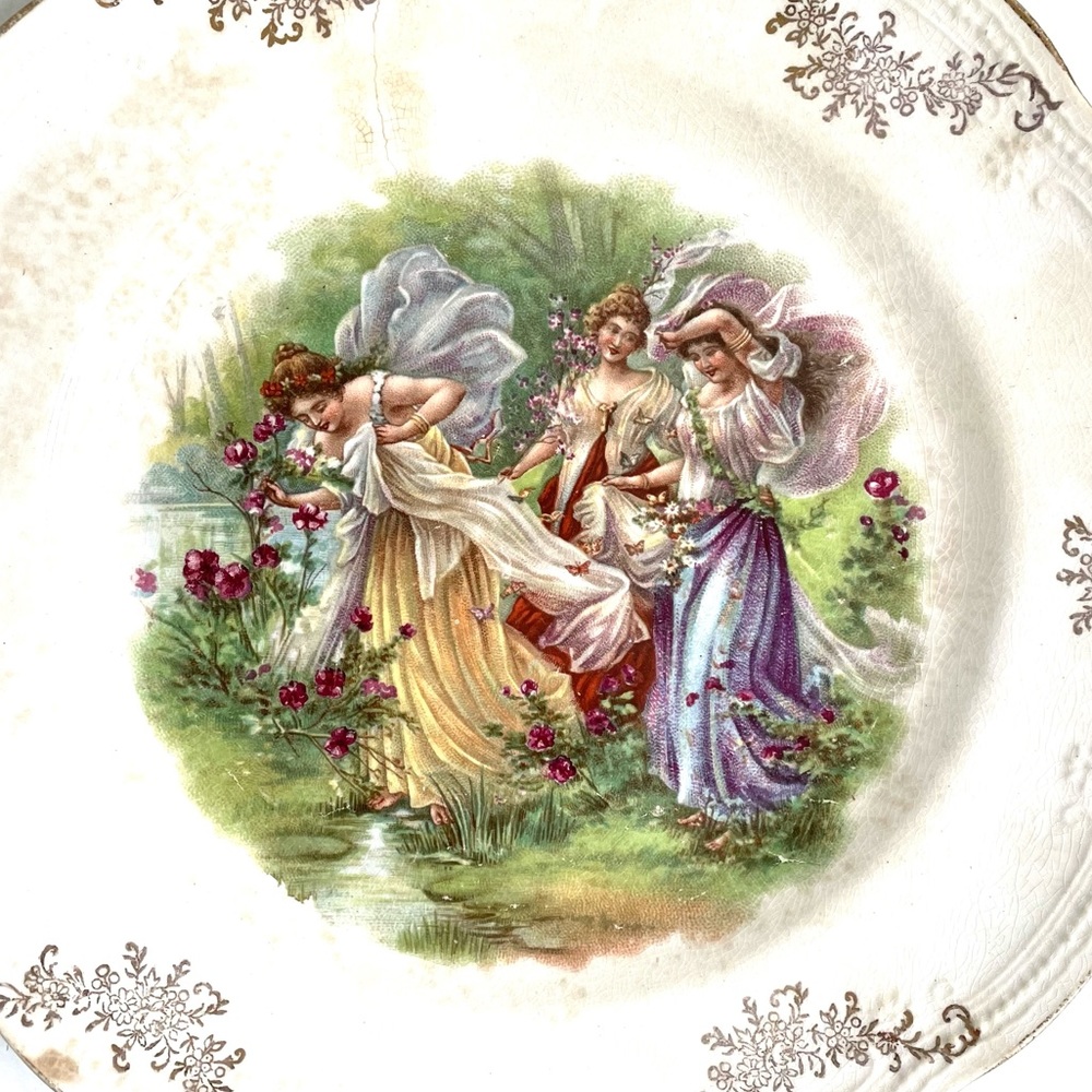 Fairies Dancing On Vintage Plate